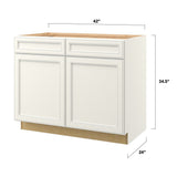 allen + roth McKeller 42-in W x 34.5-in H x 24-in D Linen Base Fully Assembled Cabinet (Flat Panel Mitered Door Style)