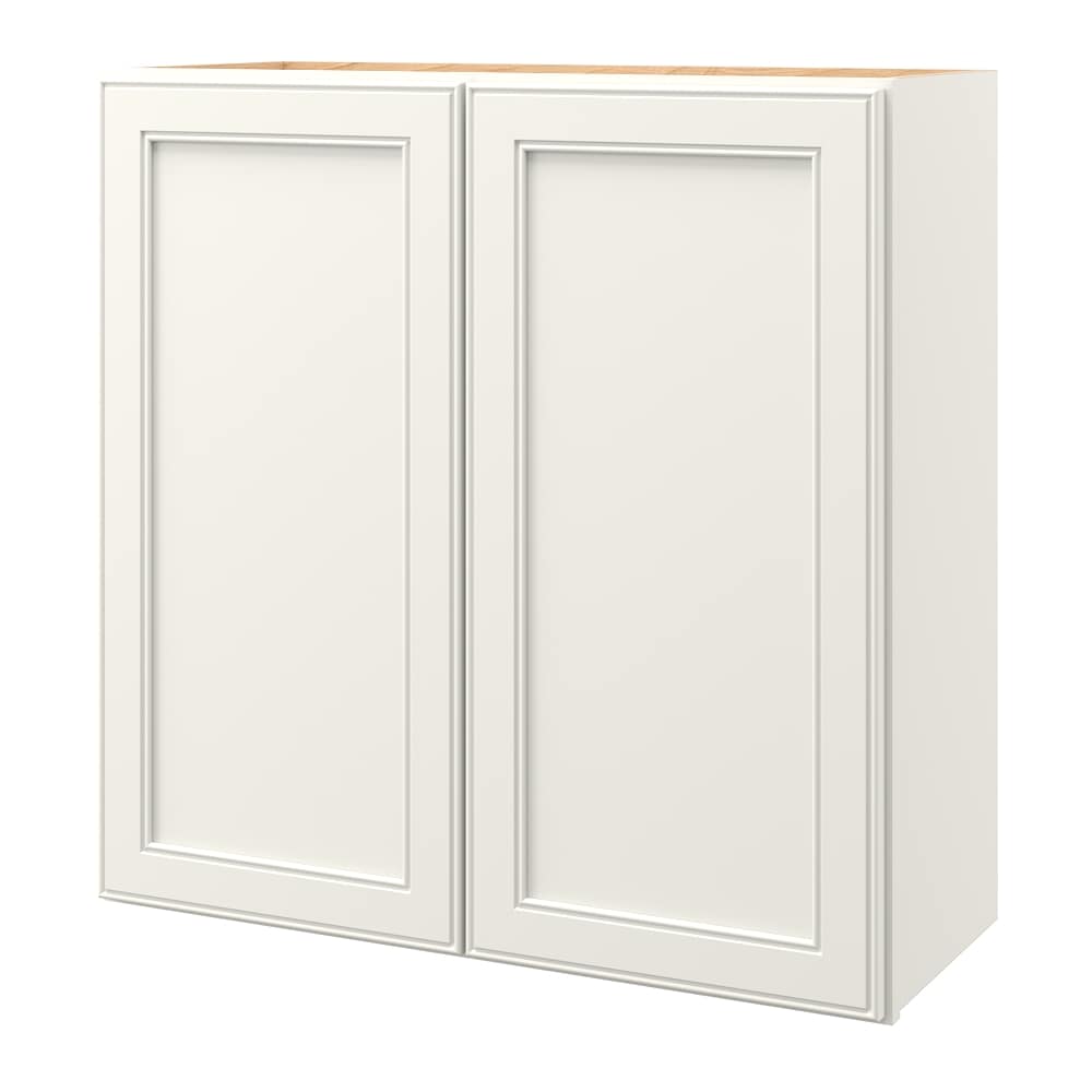 allen + roth McKeller 30-in W x 30.125-in H x 12-in D Linen Wall Fully Assembled Cabinet (Flat Panel Square Door Style)