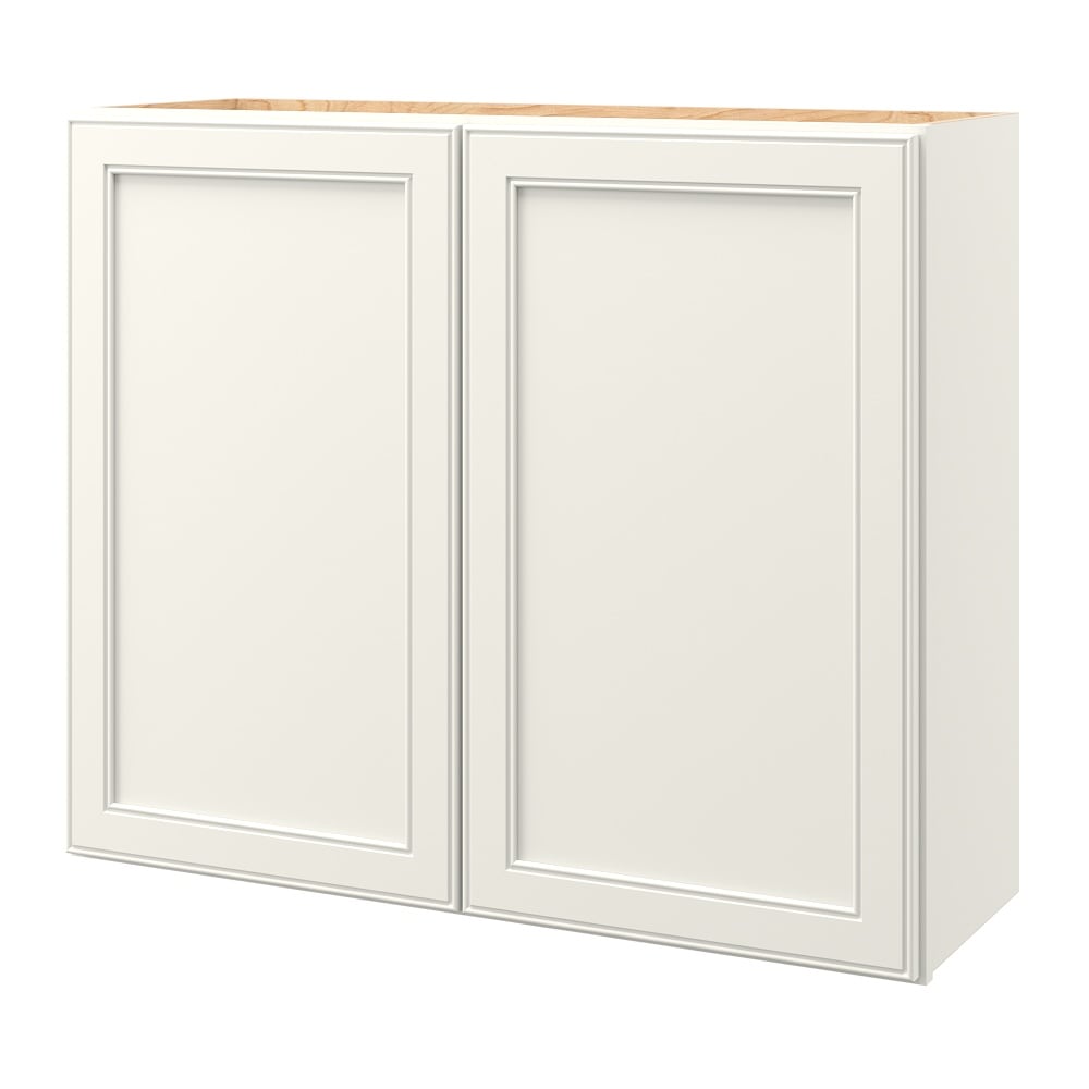 allen + roth McKeller 36-in W x 30.125-in H x 12-in D Linen Wall Fully Assembled Cabinet (Flat Panel Square Door Style)