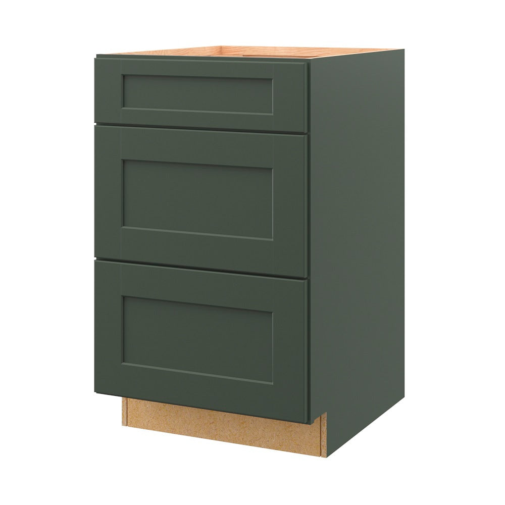 allen + roth Galway 21-in W x 34.5-in H x 24-in D Sage 3-Drawer Base Fully Assembled Cabinet (Flat Panel Style)