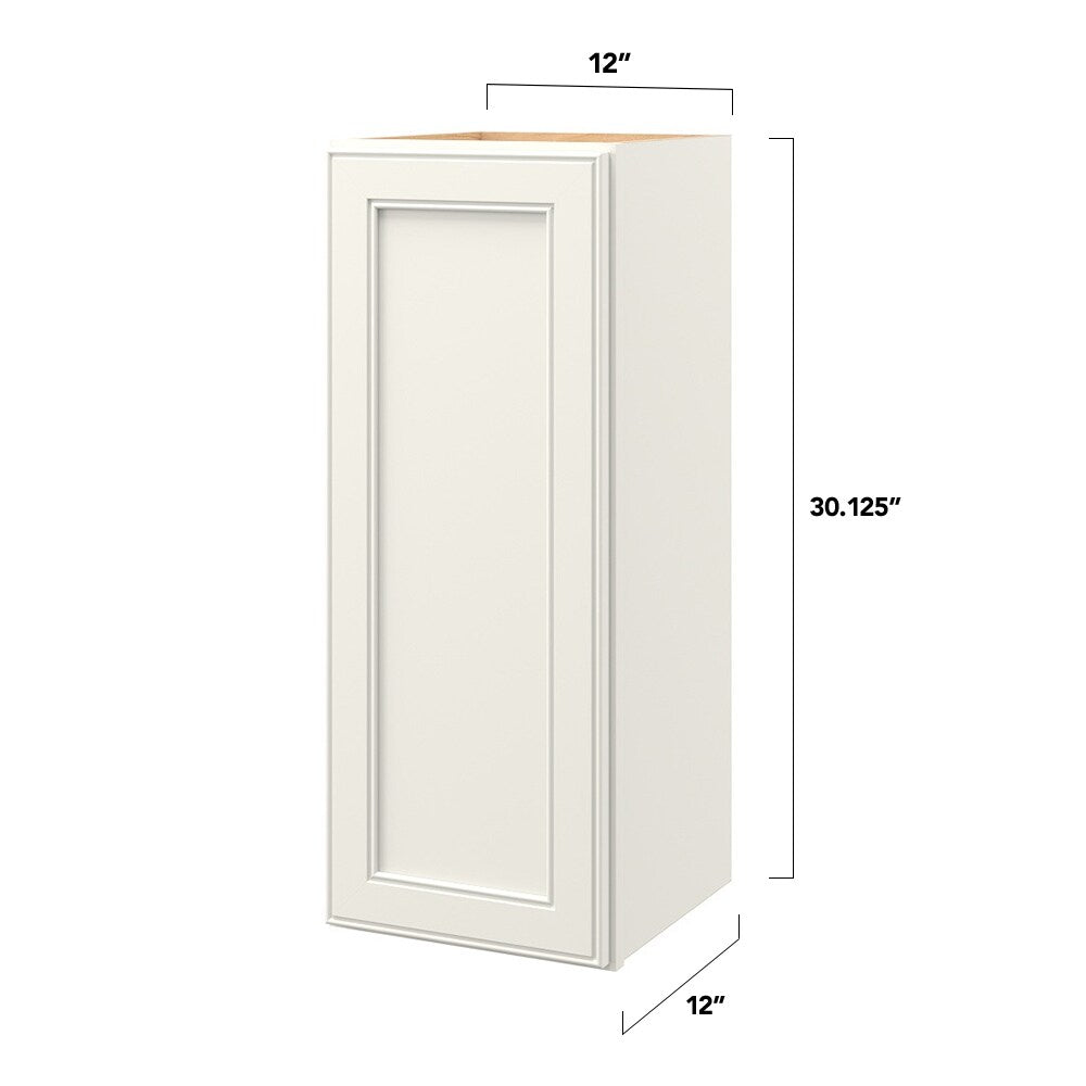 allen + roth McKeller 12-in W x 30.125-in H x 12-in D Linen Wall Fully Assembled Cabinet (Flat Panel Square Door Style)