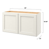 allen + roth McKeller 33-in W x 18.125-in H x 12-in D Linen Wall Fully Assembled Cabinet (Flat Panel Square Door Style)
