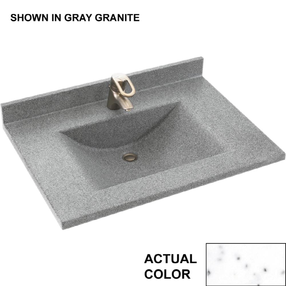 SWAN Contour 25-in Arctic Granite Solid Surface Bathroom Vanity Top