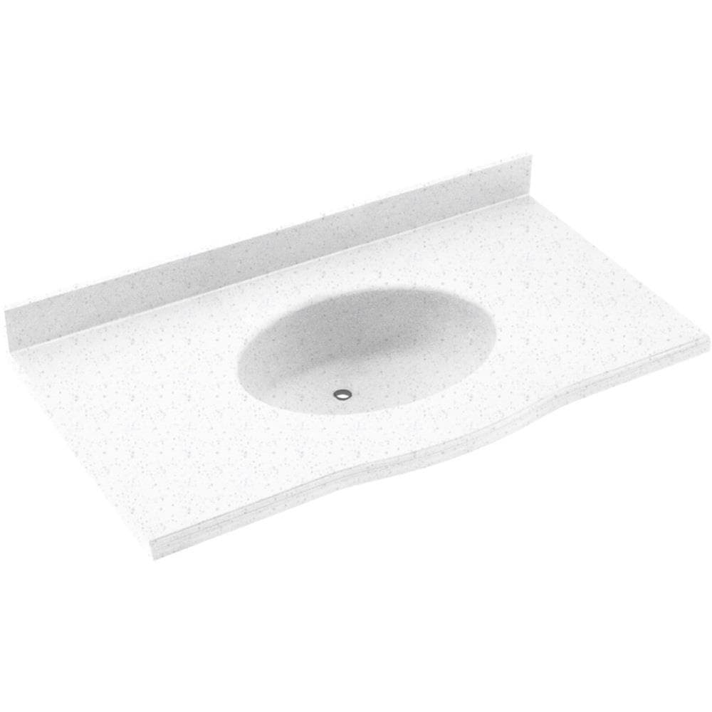 SWAN Europa 55-in Arctic Granite Solid Surface Integral Single Sink Bathroom Vanity Top