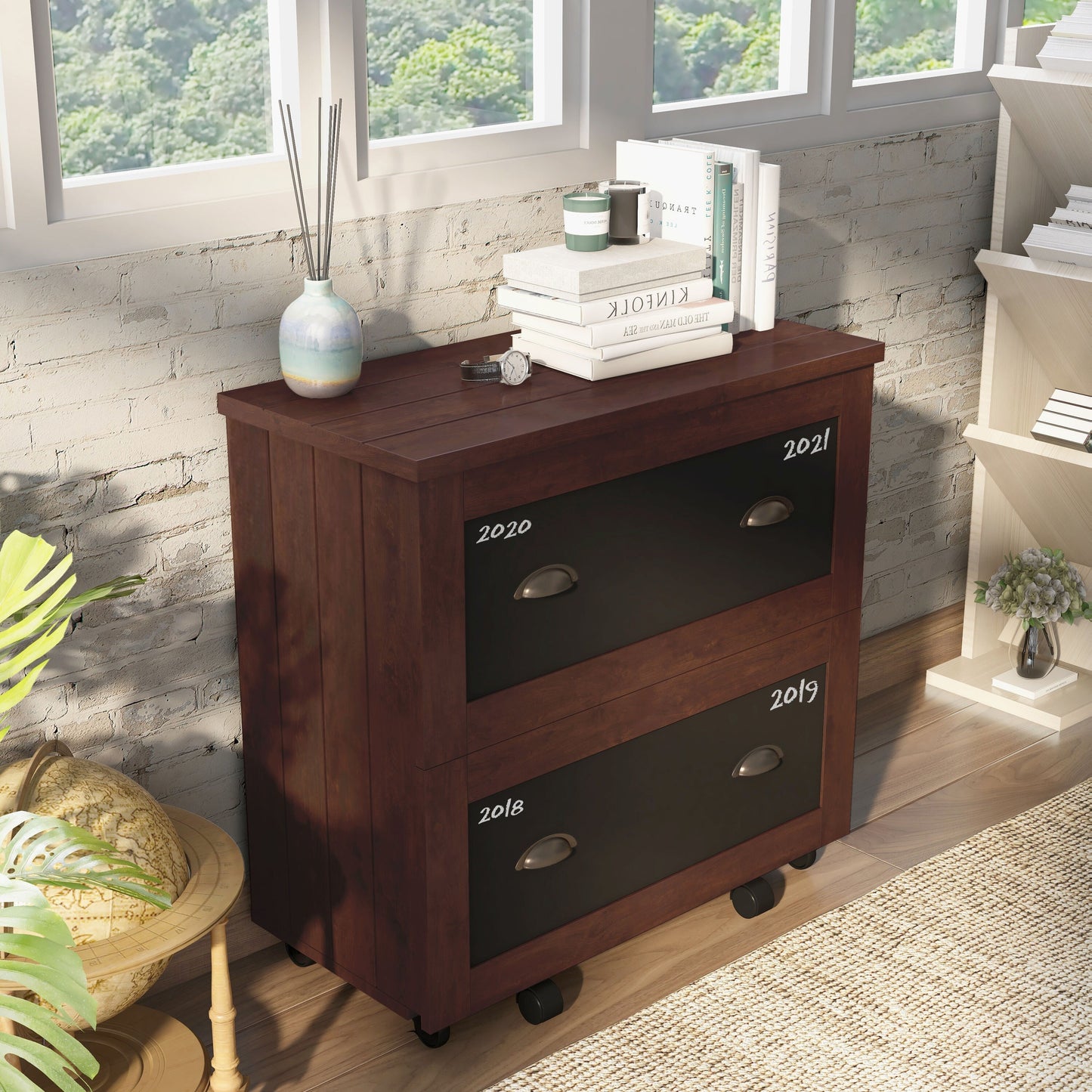 Furniture of America Craigmont Vintage Walnut 2-Drawer 31.5-in File Cabinet