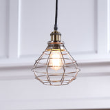 Portfolio Ravensport 8.38-in H x 8.38-in W Brushed Nickel Wire Cage Pendant Light Shade