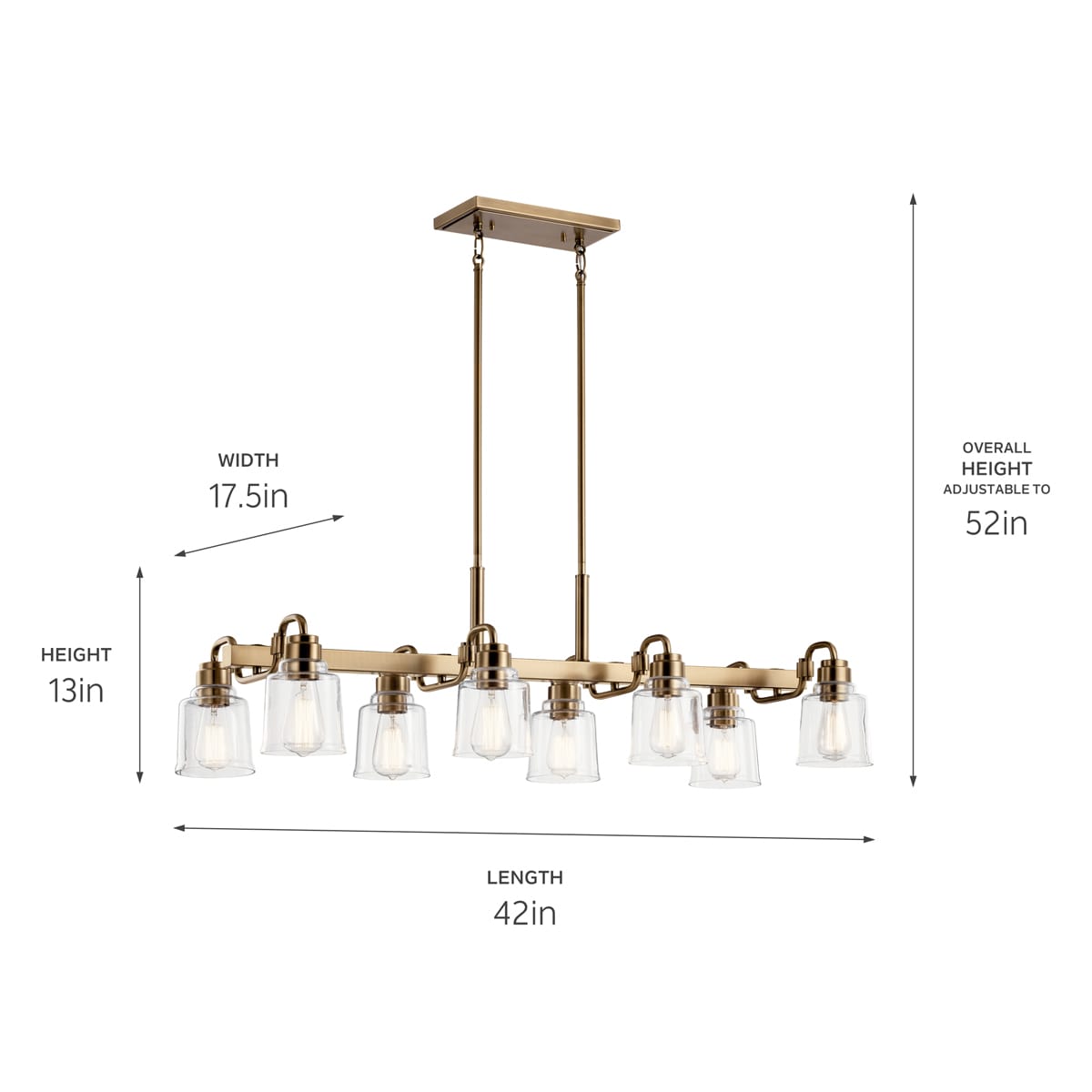 Kichler Aivian 8-Light Industrial Chandelier