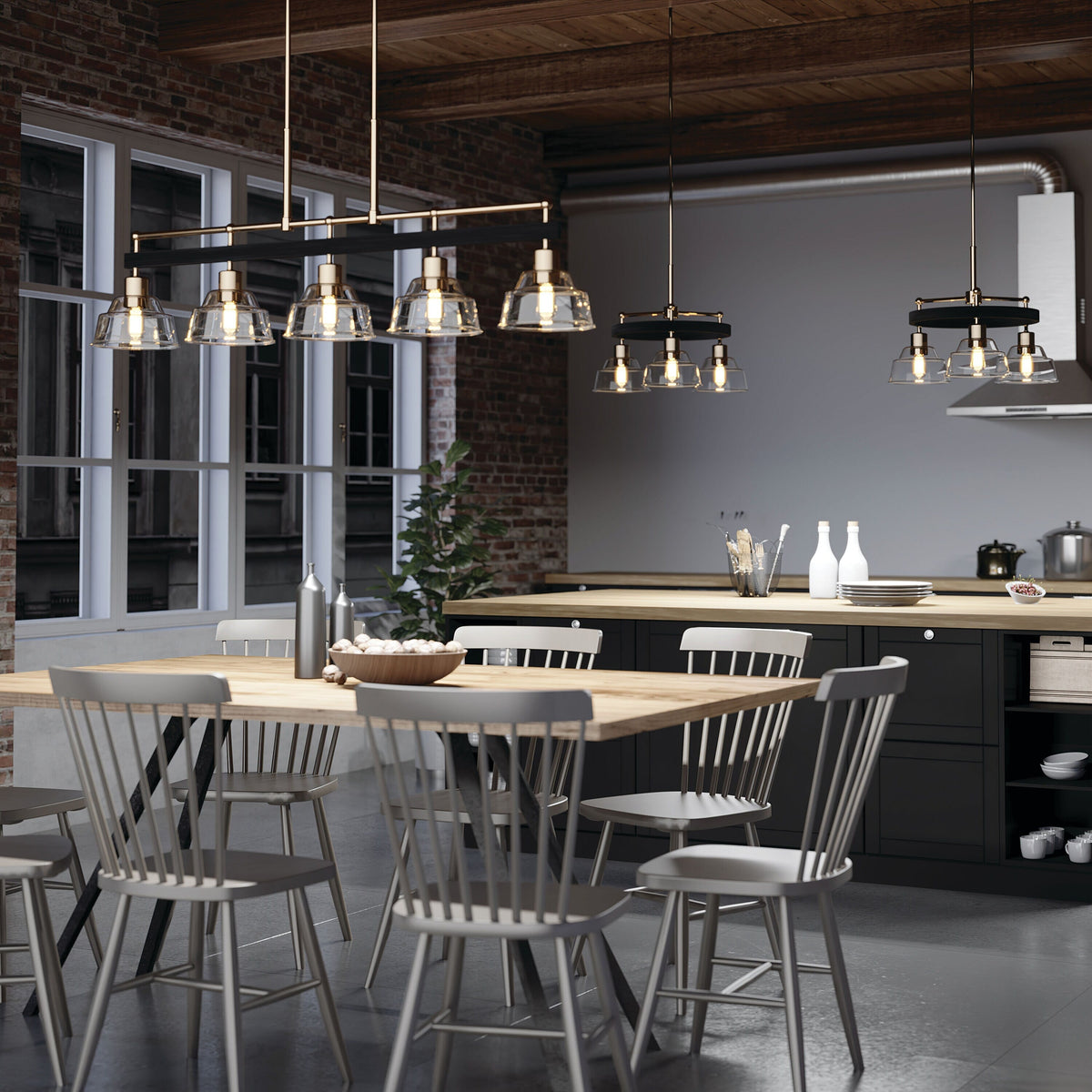 Kichler Eastmont 5-Light Polished Nickel Industrial Chandelier