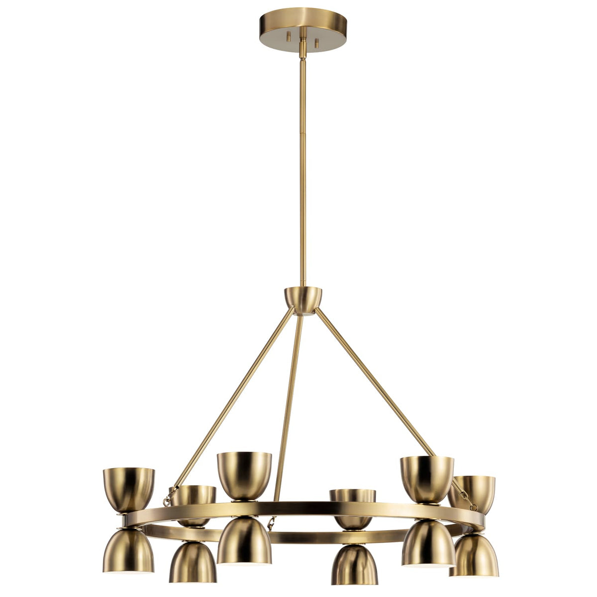 Kichler Baland 12-Light Brushed Mid-century Led Chandelier
