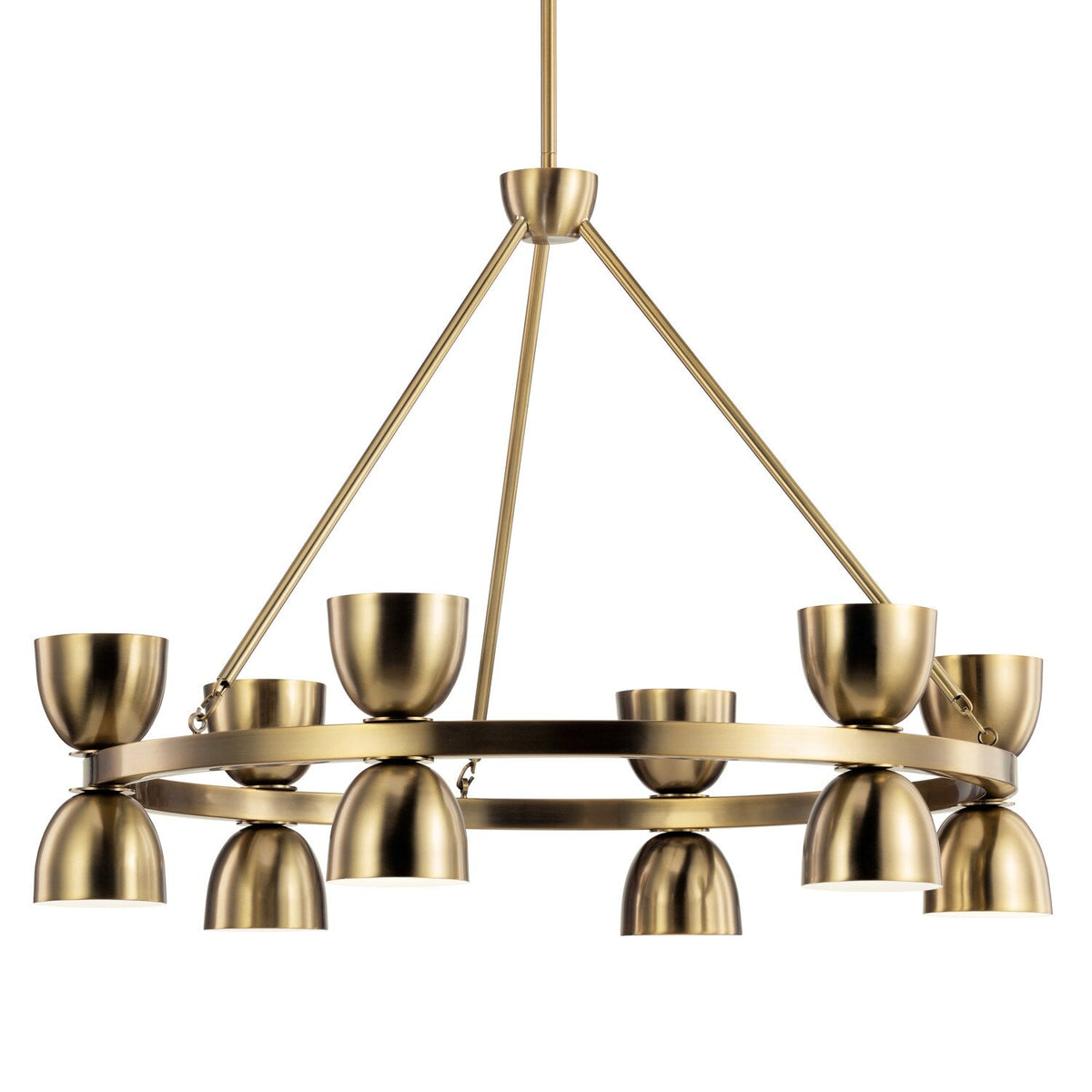 Kichler Baland 12-Light Brushed Mid-century Led Chandelier