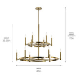 Kichler Tolani 12-Light Brushed Modern/Contemporary Chandelier
