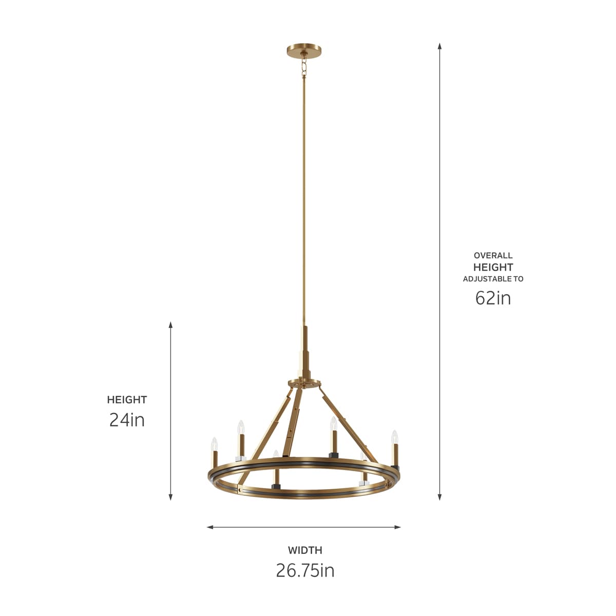 Kichler Emmala 6-Light Brushed Vintage Chandelier