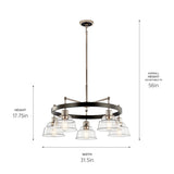 Kichler Eastmont 5-Light Polished Nickel Industrial Chandelier