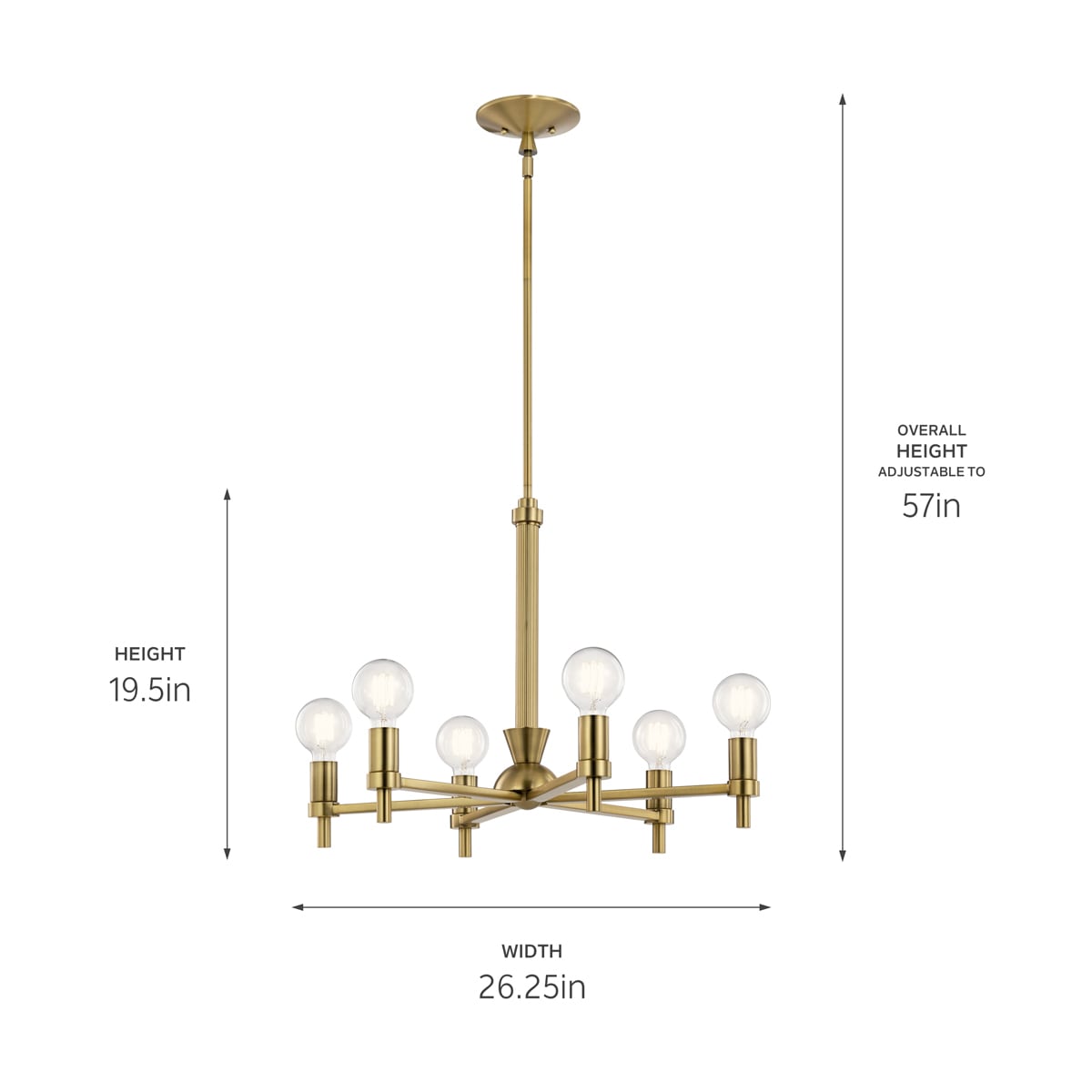 Kichler Torvee 6-Light Brushed Vintage Chandelier
