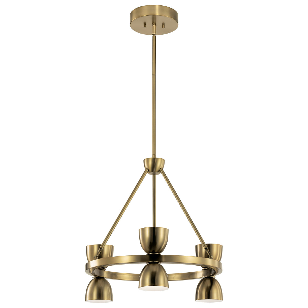Kichler Baland 6-Light Brushed Mid-century Led Chandelier