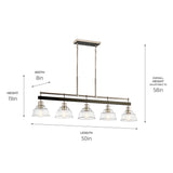 Kichler Eastmont 5-Light Polished Nickel Industrial Chandelier