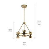 Kichler Baland 6-Light Brushed Mid-century Led Chandelier