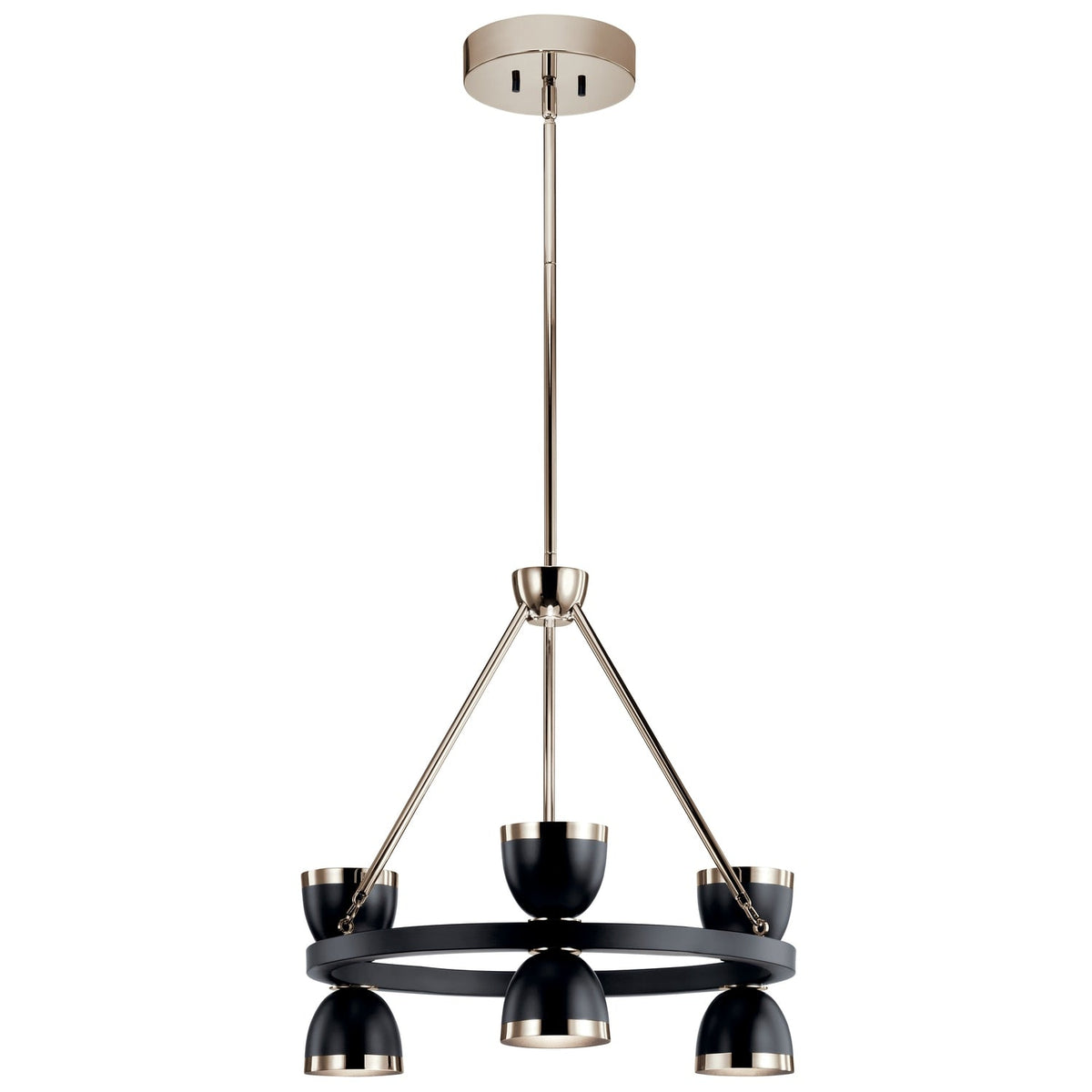 Kichler Baland 6-Light Black Mid-century Led Chandelier