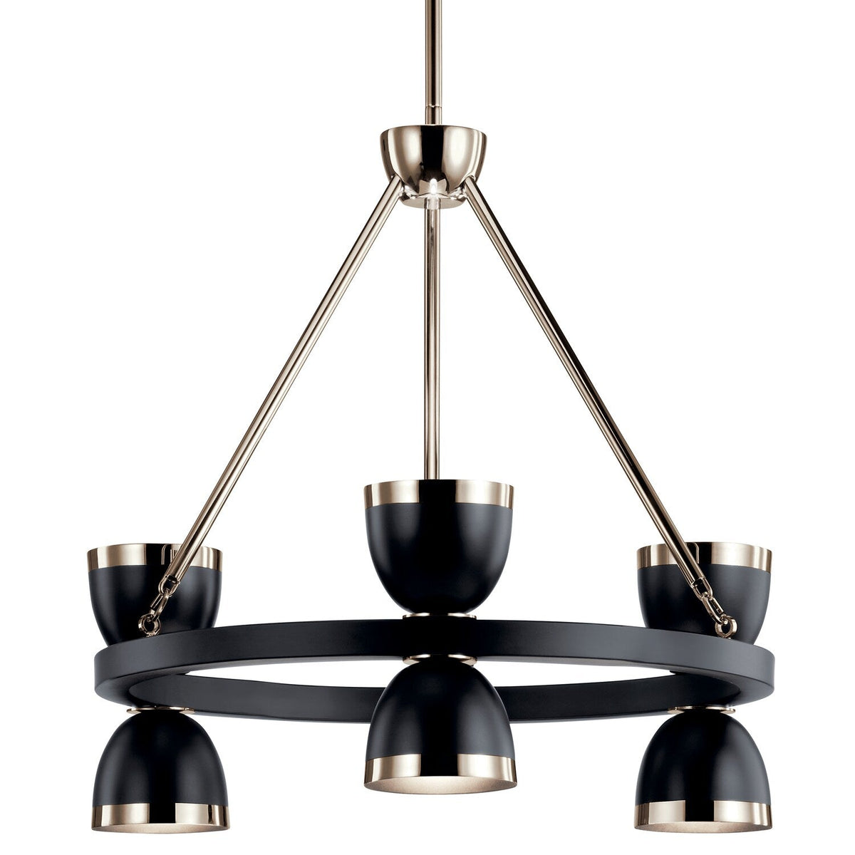 Kichler Baland 6-Light Black Mid-century Led Chandelier