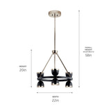 Kichler Baland 6-Light Black Mid-century Led Chandelier