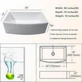 Fireclay 33 in. Single Bowl Porcelain Ceramic Farmhouse Apron-Front Kitchen Sink in White