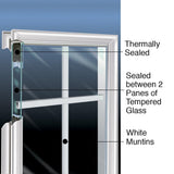 68.5 in. x 81.75 in. Internal Grilles Right-Hand Inswing 1/4-Lite Clear Painted Steel Prehung Front Door with Sidelites - Super Arbor