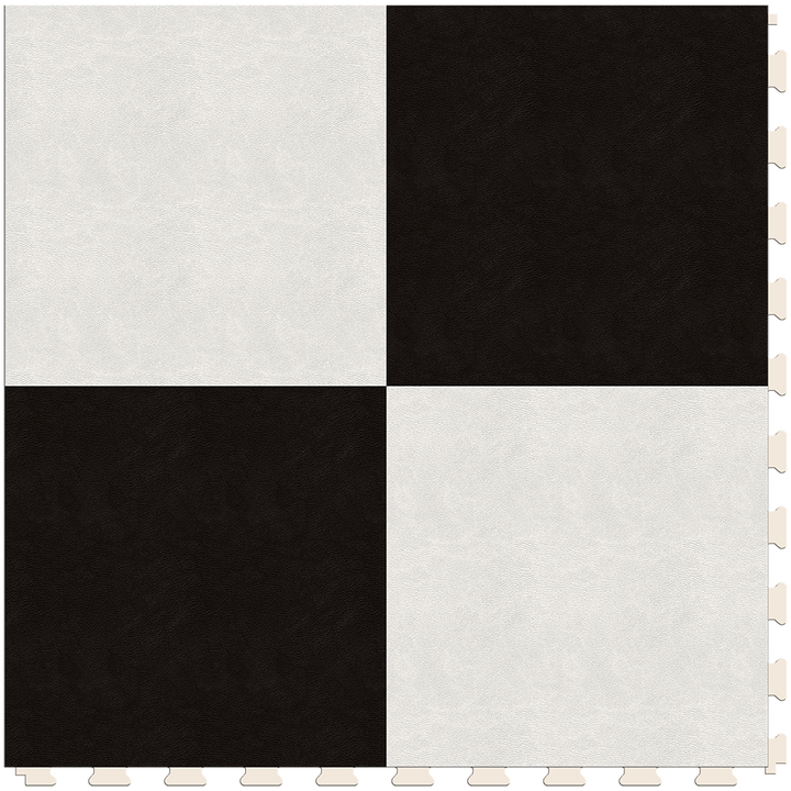 Perfection Floor Tile SodaPop Shoppe Black and White 20-in x 20-in Water Resistant Interlocking Luxury Flooring (16.7-sq ft)
