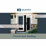 JELD-WEN French 72-in x 80-in 4-9/16-in Low-E Warm Wheat Fiberglass Left-Hand Outswing Double Patio Door