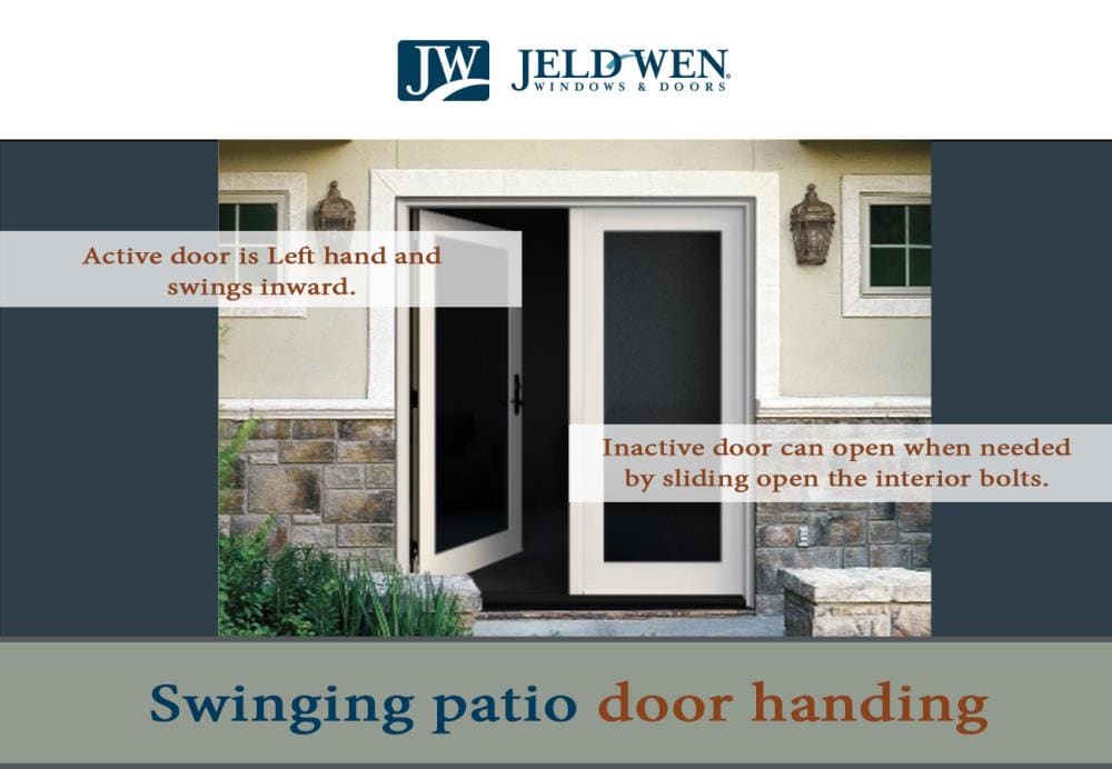 JELD-WEN 72-in x 80-in Fiberglass French, Left-hand inswing – feature callout