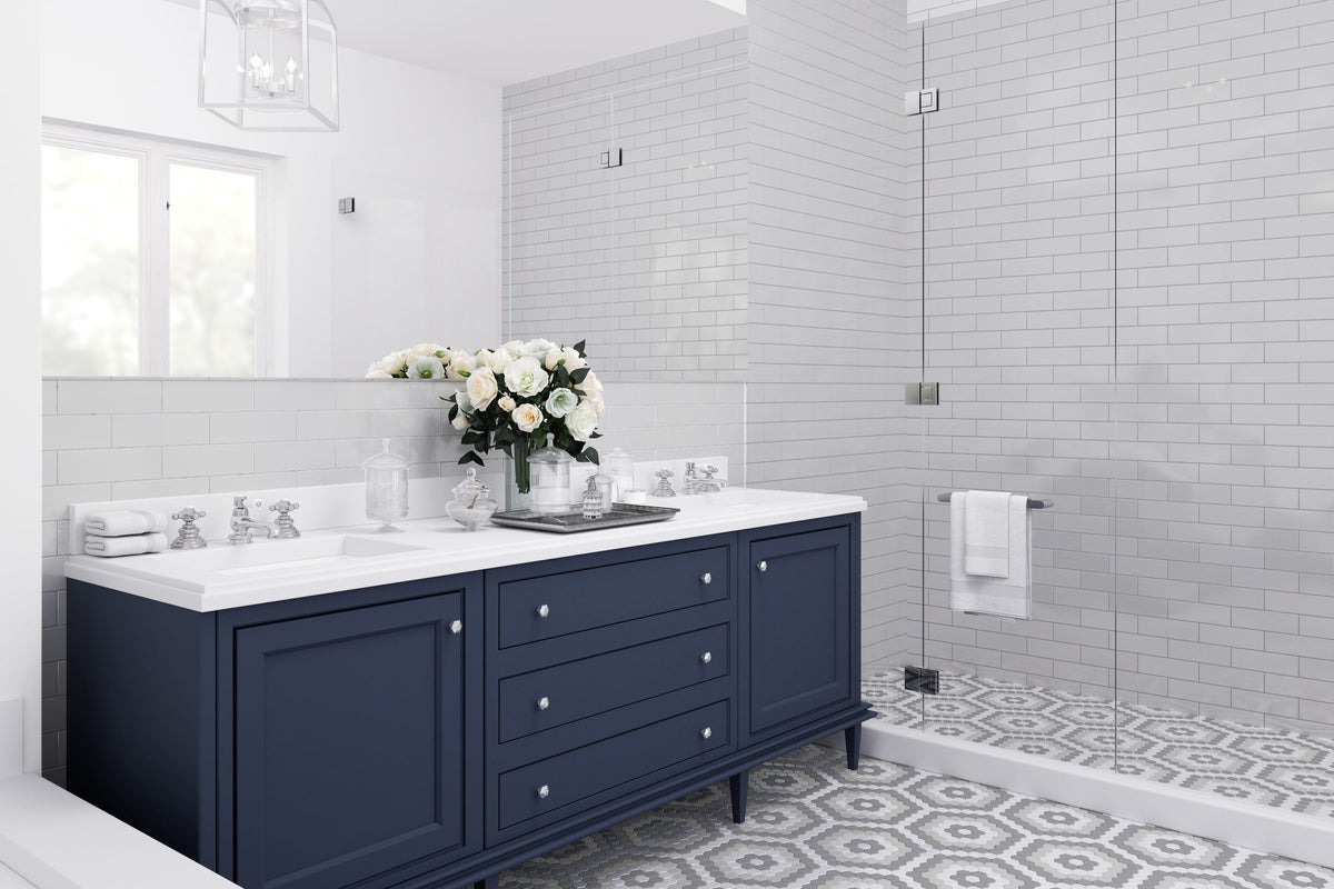 Satori Hudson Mist 12-in x 12-in Glossy Porcelain Subway Mosaic Wall Tile (0.94-sq. ft/ Piece)
