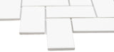 Satori Hudson 11-in x 11-in Glossy Porcelain Herringbone Subway Wall Tile, White (1-sq ft Piece)