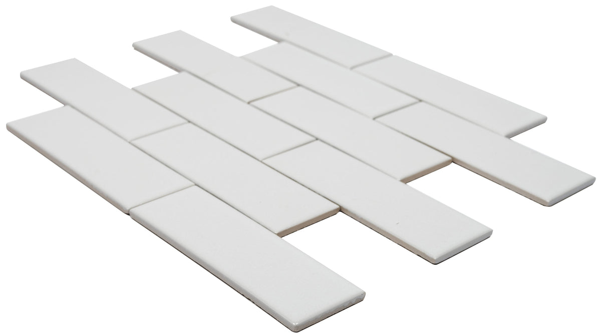 Satori Hudson Mist 12-in x 12-in Glossy Porcelain Subway Mosaic Wall Tile (0.94-sq. ft/ Piece)