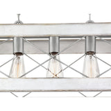 Progress Lighting Bradberry 5-Light Antique White and Galvanized Farmhouse Linear Large Hanging Kitchen Island Light