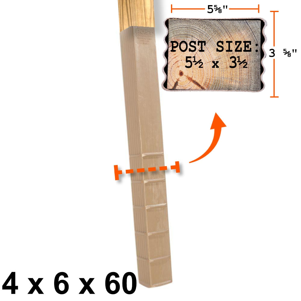 Post Protector Decay Protection 5.5-in x 3.5-in x 5-ft Cedar Tone Deck Post Sleeve