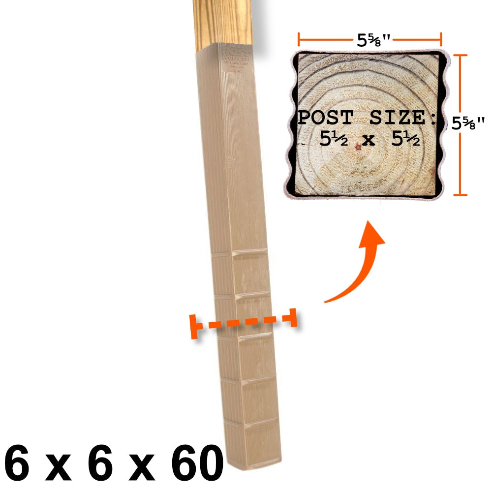 Post Protector Decay Protection 5.5-in x 5.5-in x 5-ft Cedar Tone Deck Post Sleeve