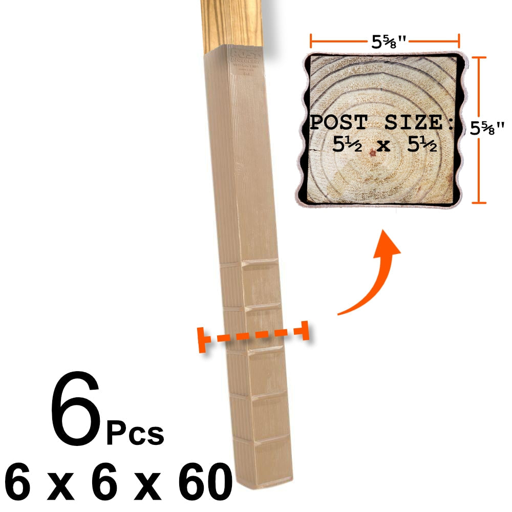 Post Protector Decay Protection 5.5-in x 5.5-in x 5-ft Cedar Tone Deck Post Sleeve