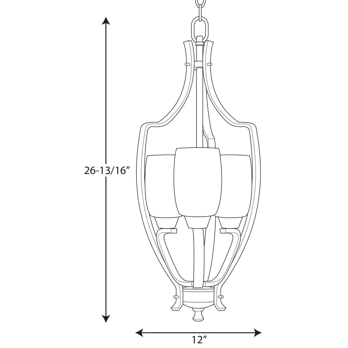 Progress Lighting Wisten 3-Light Antique Bronze Transitional Chandelier