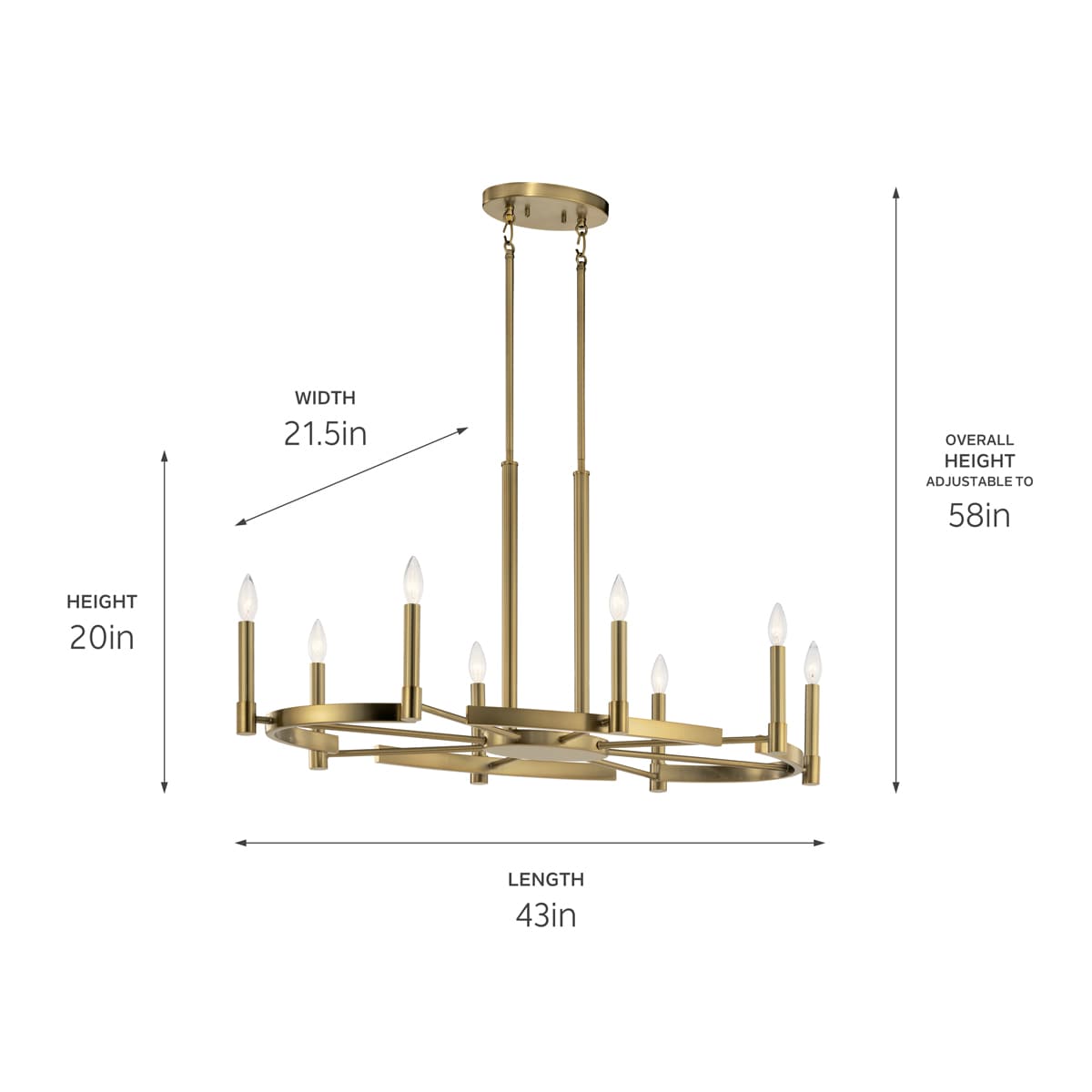 Kichler Tolani 8-Light Brushed Modern/Contemporary Chandelier
