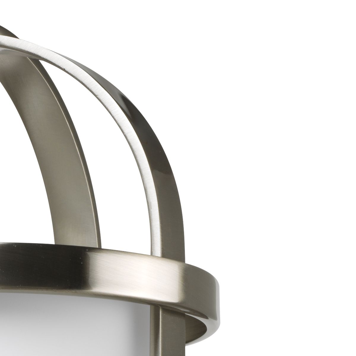 Progress Lighting Bay Court 1-Light Brushed Nickel Textured Glass Drum Pendant, 11.75-in x 18.25-in