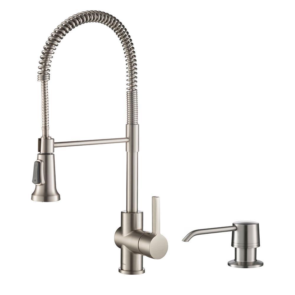 Britt Single-Handle Pull Down Sprayer Kitchen Faucet in Brushed Gold - Super Arbor