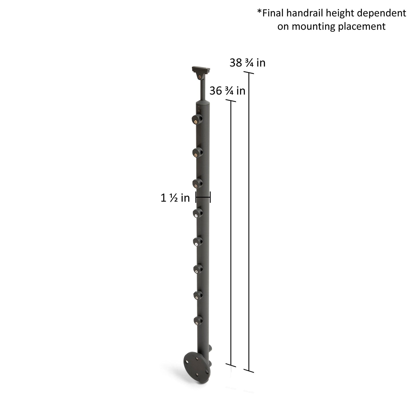 DOLLE 4-1/4-in x 36-in Prova Anthracite Aluminum Round Deck Baluster