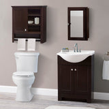 Style Selections 15.75-in x 25.75-in Surface/Recessed Mount Java Mirrored Medicine Cabinet