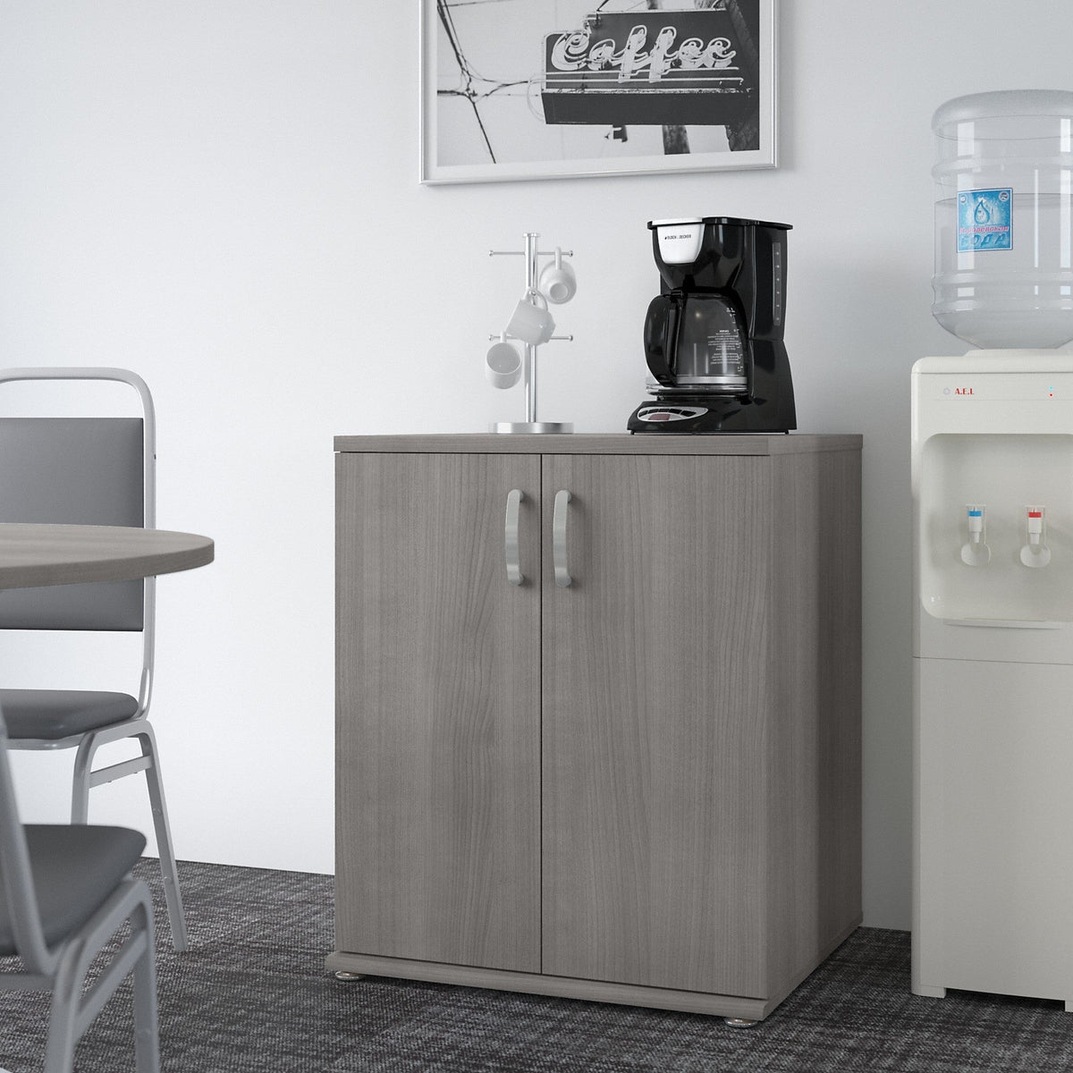 Bush Business Furniture Universal Storage 28.3464-in W x 33.9763-in H Wood Composite Platinum Gray Freestanding Utility Storage Cabinet