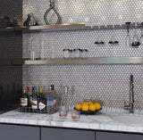 Apollo Tile (Sample) Majeste Silver 4-in x 4-in Matte Glass Honeycomb Patterned Floor and Wall Tile