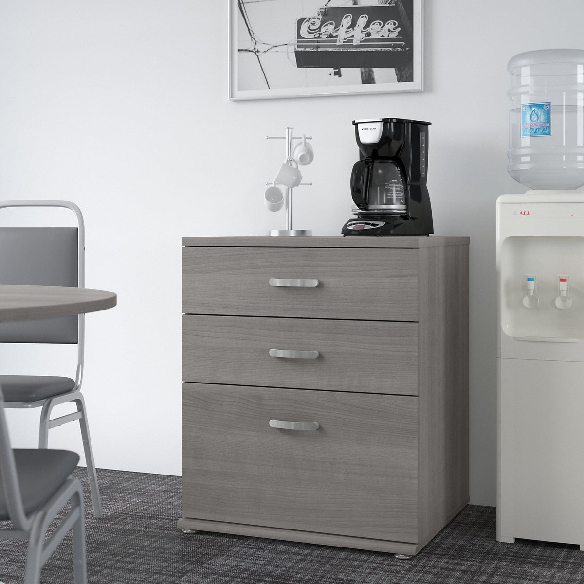 Bush Business Furniture Universal Storage 28.3464-in W x 33.9763-in H Wood Composite Platinum Gray Freestanding Utility Storage Cabinet