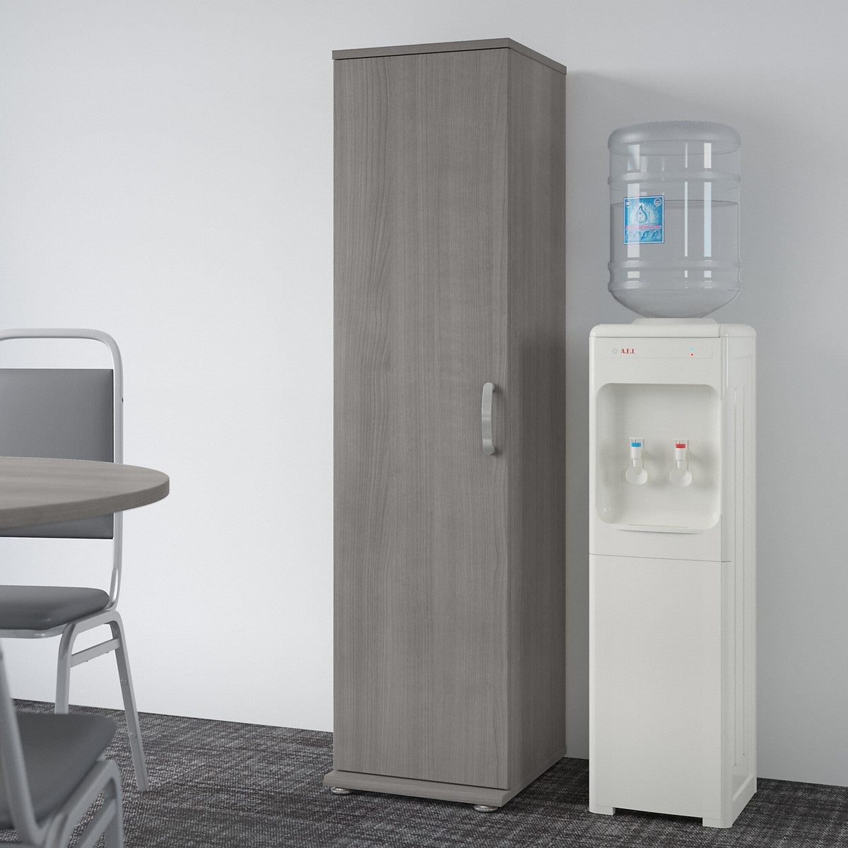 Bush Business Furniture Universal Storage 15.6692-in W x 61.811-in H Wood Composite Platinum Gray Freestanding Utility Storage Cabinet
