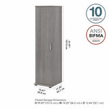 Bush Business Furniture Universal Storage 15.6692-in W x 61.811-in H Wood Composite Platinum Gray Freestanding Utility Storage Cabinet