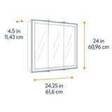 Project Source 24.25-in x 24-in Surface Mount Oak Mirrored Medicine Cabinet