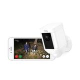 Spotlight Cam Solar Outdoor Security Wireless Standard Surveillance Camera in White (2-pack) - Super Arbor