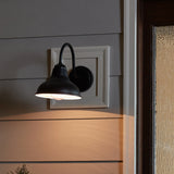 Project Source Barn Light 2-Pack 9.45-in H Matte Black Hardwired Outdoor Wall Light, Medium Base (E-26)
